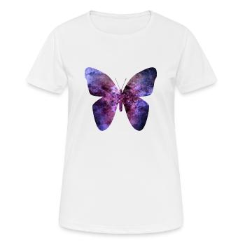 Lila Schmetterling - Frauen T-Shirt atmungsaktiv - Weiß - Vorne - AI Model Female 172 dark (172cm)