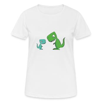Dino Dinosaur Tyrannosaur Trex - Women's Breathable T-Shirt - white - Front - AI Model Female 172 dark (172cm)