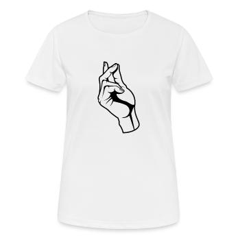Black Finger Snap - Frauen T-Shirt atmungsaktiv - Weiß - Vorne - AI Model Female 172 dark (172cm)