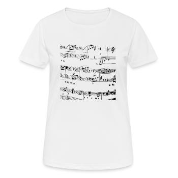 Sheet music, sheet music, music, life - Women's Breathable T-Shirt - white - Front - AI Model Female 172 dark (172cm)