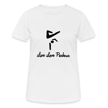 Black Live Love Parkour - Frauen T-Shirt atmungsaktiv - Weiß - Vorne - AI Model Female 172 dark (172cm)