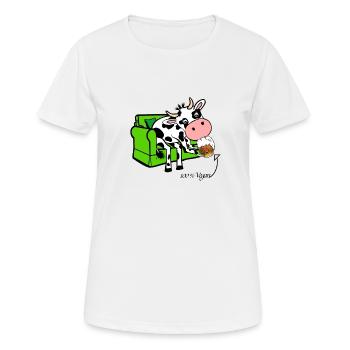 Feierabend Bierchen Vegan - Frauen T-Shirt atmungsaktiv - Weiß - Vorne - AI Model Female 172 dark (172cm)