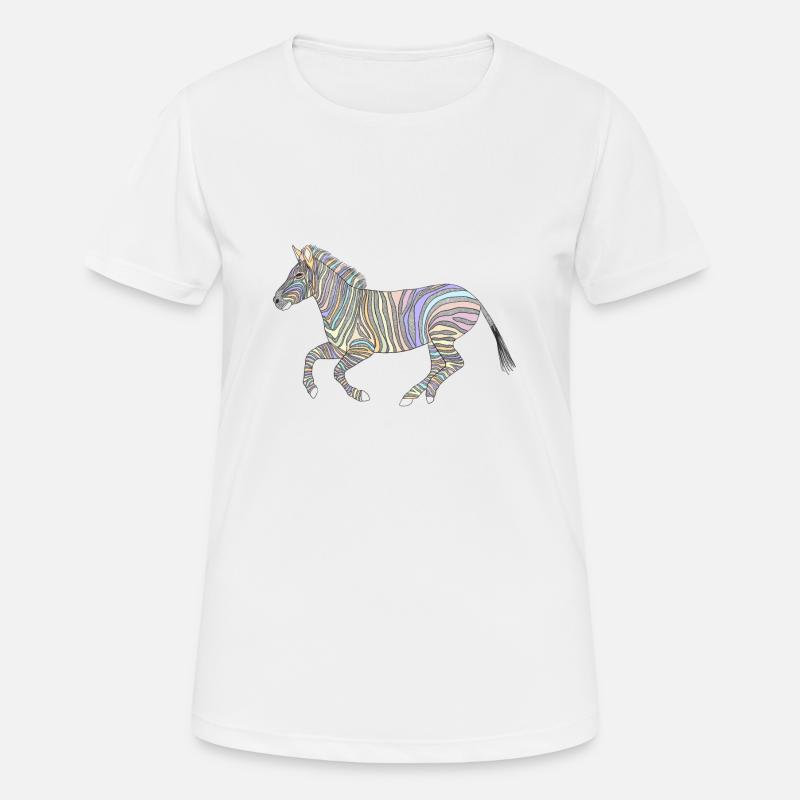 Running zebra with pastel colors - Women's Breathable T-Shirt - white