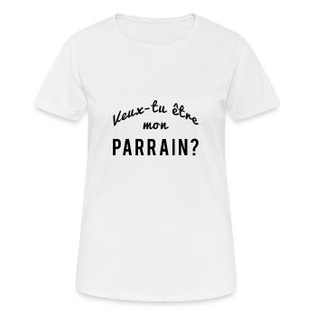 Parrain - T-shirt respirant Femme - blanc - Devant - AI Model Female 172 dark (172cm)