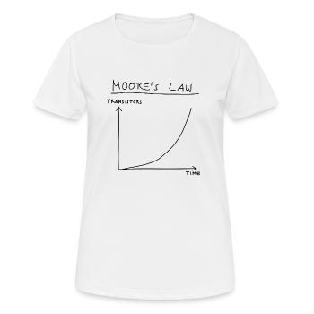 Informatique: loi de Moore (noir) - T-shirt respirant Femme - blanc - Devant - AI Model Female 172 dark (172cm)