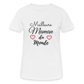 Meilleure maman du monde - T-shirt respirant Femme - blanc - Devant - AI Model Female 172 dark (172cm)