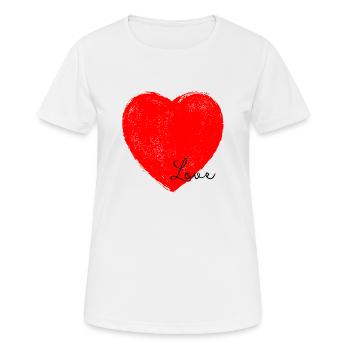 Love - T-shirt respirant Femme - blanc - Devant - AI Model Female 172 dark (172cm)