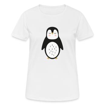 Pinguin Pingu Sleepy Eyes - Frauen T-Shirt atmungsaktiv - Weiß - Vorne - AI Model Female 172 dark (172cm)