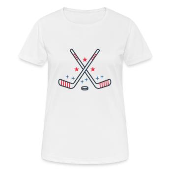 Hockey - Frauen T-Shirt atmungsaktiv - Weiß - Vorne - AI Model Female 172 dark (172cm)