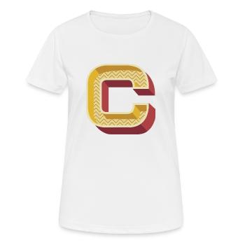C - Frauen T-Shirt atmungsaktiv - Weiß - Vorne - AI Model Female 172 dark (172cm)