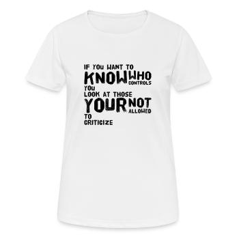 La censure - T-shirt respirant Femme - blanc - Devant - AI Model Female 172 dark (172cm)