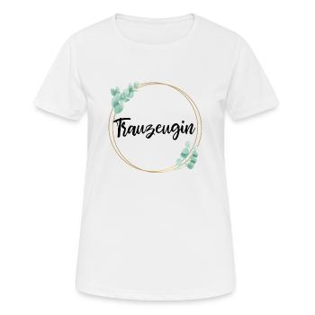 trauzeugin - Frauen T-Shirt atmungsaktiv - Weiß - Vorne - AI Model Female 172 dark (172cm)