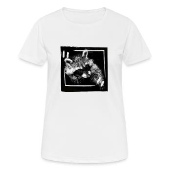 Niedlicher Waschbär - Frauen T-Shirt atmungsaktiv - Weiß - Vorne - AI Model Female 172 dark (172cm)