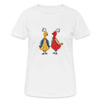 Hühner - Frauen T-Shirt atmungsaktiv - Weiß - Vorne - AI Model Female 172 dark (172cm)