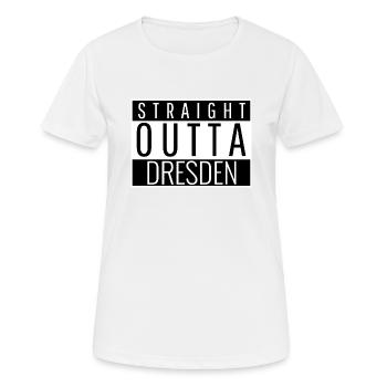 Dresden - Frauen T-Shirt atmungsaktiv - Weiß - Vorne - AI Model Female 172 dark (172cm)