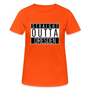 Dresde - T-shirt respirant Femme - orange néon - Devant - AI Model Female 172 dark (172cm)