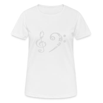 Idée cadeau musicien clé de sol clé de sol - T-shirt respirant Femme - blanc - Devant - AI Model Female 172 dark (172cm)