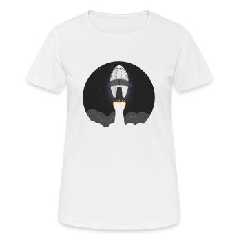 La fusée spatiale vole dans l’espace - T-shirt respirant Femme - blanc - Devant - AI Model Female 172 dark (172cm)