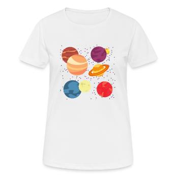 Planètes et étoiles - T-shirt respirant Femme - blanc - Devant - AI Model Female 172 dark (172cm)