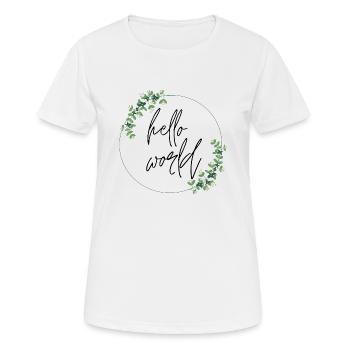 hello world - Frauen T-Shirt atmungsaktiv - Weiß - Vorne - AI Model Female 172 dark (172cm)