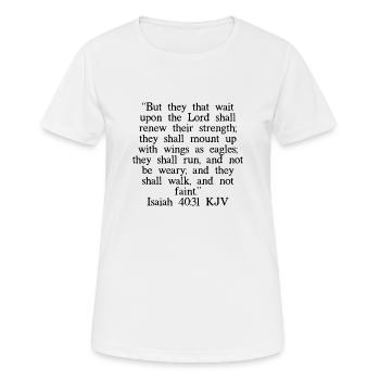 Ésaïe 40:31 LSG - T-shirt respirant Femme - blanc - Devant - AI Model Female 172 dark (172cm)