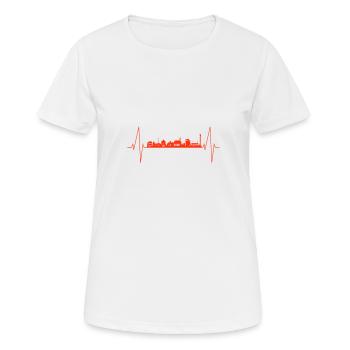 Cottbus heartbeat - Frauen T-Shirt atmungsaktiv - Weiß - Vorne - AI Model Female 172 dark (172cm)