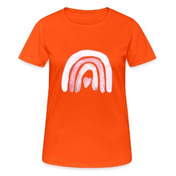 Rainbow Pink Hearts - Women's Breathable T-Shirt - neon orange - Front - AI Model Female 172 dark (172cm)