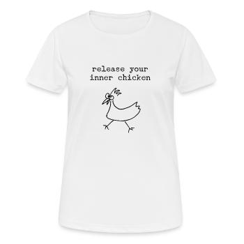Inner Chicken - Frauen T-Shirt atmungsaktiv - Weiß - Vorne - AI Model Female 172 dark (172cm)