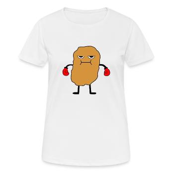 Angry Nugget - Frauen T-Shirt atmungsaktiv - Weiß - Vorne - AI Model Female 172 dark (172cm)
