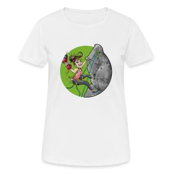 Première ascension du nouveau tour - T-shirt d'escalade - T-shirt respirant Femme - blanc - Devant - AI Model Female 172 dark (172cm)
