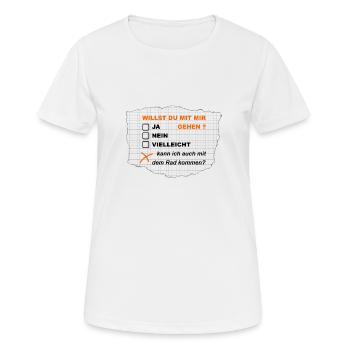 Willst du mit mir gehen? - Frauen T-Shirt atmungsaktiv - Weiß - Vorne - AI Model Female 172 dark (172cm)