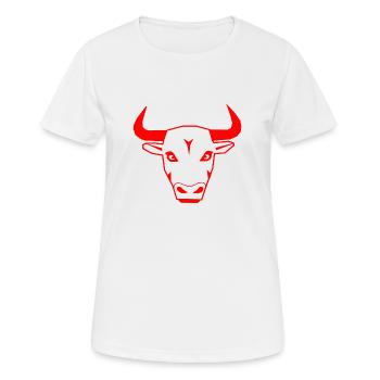 Bull in red - Frauen T-Shirt atmungsaktiv - Weiß - Vorne - AI Model Female 172 dark (172cm)