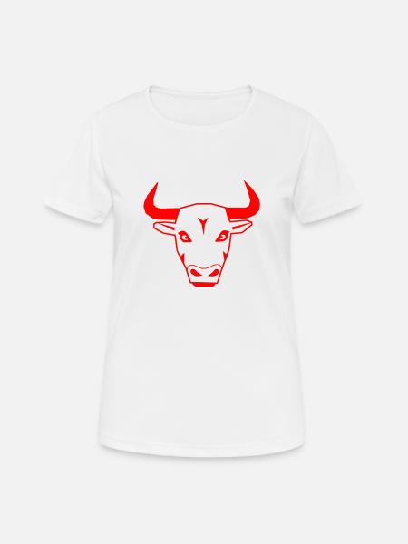 Bull in red - Women's Breathable T-Shirt - white