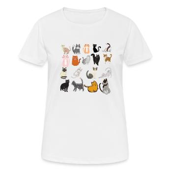 CATS - T-shirt respirant Femme - blanc - Devant - AI Model Female 172 dark (172cm)