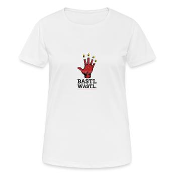 Bastl Wastl - Frauen T-Shirt atmungsaktiv - Weiß - Vorne - AI Model Female 172 dark (172cm)