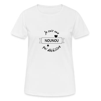 je suis une nounou qui déchire - T-shirt respirant Femme - blanc - Devant - AI Model Female 172 dark (172cm)