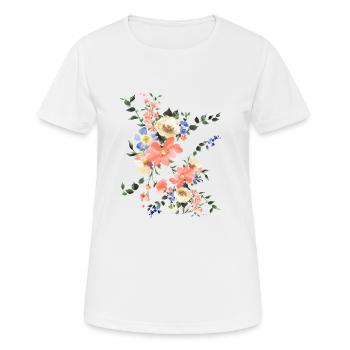 Flower1 - Frauen T-Shirt atmungsaktiv - Weiß - Vorne - AI Model Female 172 dark (172cm)