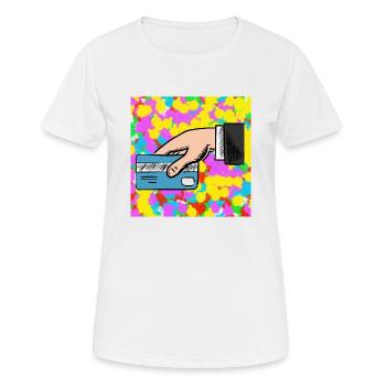 Kreditkarte Pop Farbe Tie Dye Hintergrund Cool - Frauen T-Shirt atmungsaktiv - Weiß - Vorne - AI Model Female 172 dark (172cm)