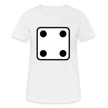 Würfel Zahl 4 Wuerfel Spiel Geschenkidee - Frauen T-Shirt atmungsaktiv - Weiß - Vorne - AI Model Female 172 dark (172cm)