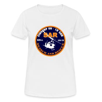 SAR20BELLORANGE - Frauen T-Shirt atmungsaktiv - Weiß - Vorne - AI Model Female 172 dark (172cm)