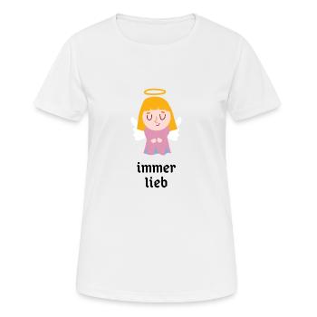 engel immer lieb brav - Frauen T-Shirt atmungsaktiv - Weiß - Vorne - AI Model Female 172 dark (172cm)
