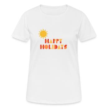 HAPPY HOLIDAYS - T-shirt respirant Femme - blanc - Devant - AI Model Female 172 dark (172cm)