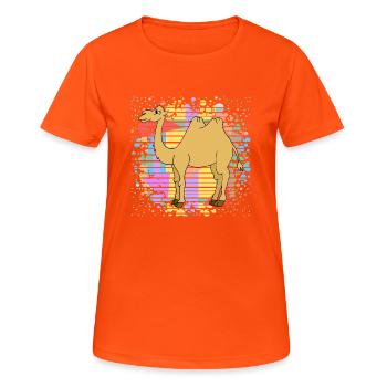chameau - T-shirt respirant Femme - orange néon - Devant - AI Model Female 172 dark (172cm)