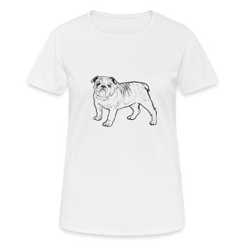 Bulldog Sketch - Women's Breathable T-Shirt - white - Front - AI Model Female 172 dark (172cm)