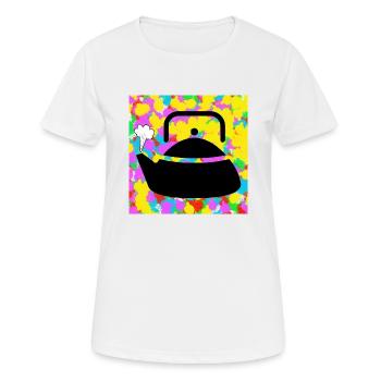 Bouilloire Bouilloire Pop Couleur Tie Dye Fond Funky - T-shirt respirant Femme - blanc - Devant - AI Model Female 172 dark (172cm)