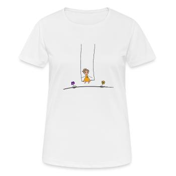 Schaukel - Frauen T-Shirt atmungsaktiv - Weiß - Vorne - AI Model Female 172 dark (172cm)