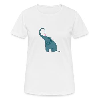 Amitié éléphant et souris - T-shirt respirant Femme - blanc - Devant - AI Model Female 172 dark (172cm)