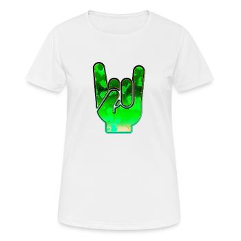 Rock Hand Gesture Space Green Rock 'N' Roll Salut - T-shirt respirant Femme - blanc - Devant - AI Model Female 172 dark (172cm)