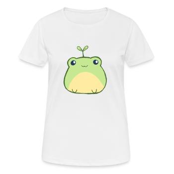 Grenouille mignonne - T-shirt respirant Femme - blanc - Devant - AI Model Female 172 dark (172cm)