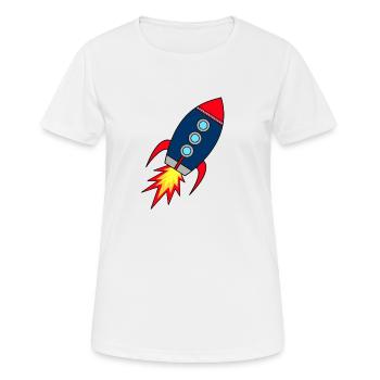 Rocket * Rakete startet - Frauen T-Shirt atmungsaktiv - Weiß - Vorne - AI Model Female 172 dark (172cm)